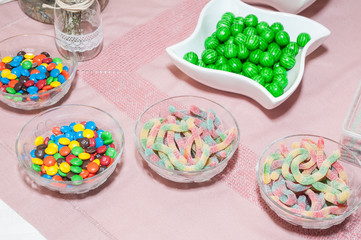 bowls with different sweets