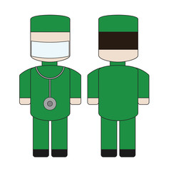 Simple cartoon doctor with a stethoscope 