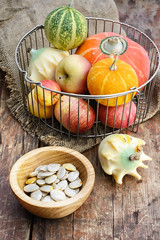 Naklejka na ściany i meble Autumn vegetables and fruits