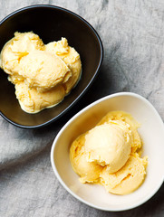 homemade peach and sour cream   ice cream