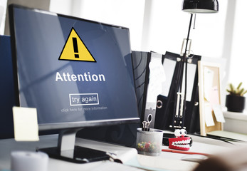 Attention Notice Warning Scrutiny Error Concept