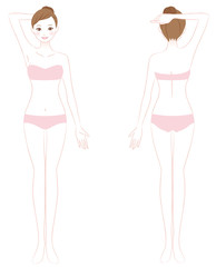 女性　全身　裸　美容