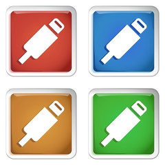 ikona kwadratowy plastikowy przycisk wektor