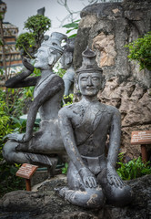 Fototapeta na wymiar Contortionist hermit statue in wat pho ,Bangkok Thailand.