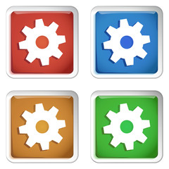 ikona kwadratowy plastikowy przycisk wektor © vempireart