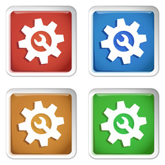 ikona kwadratowy plastikowy przycisk wektor © vempireart