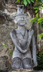 Fototapeta na wymiar Contortionist hermit statue in wat pho ,Bangkok Thailand.