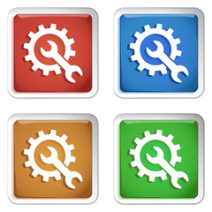 ikona kwadratowy plastikowy przycisk wektor © vempireart