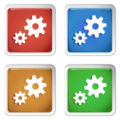 ikona kwadratowy plastikowy przycisk wektor © vempireart