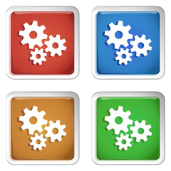 ikona kwadratowy plastikowy przycisk wektor © vempireart