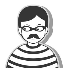 icon man criminal thief stealing isolated vector illustration eps 10