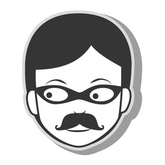 face man criminal thief stealing isolated vector illustration eps 10