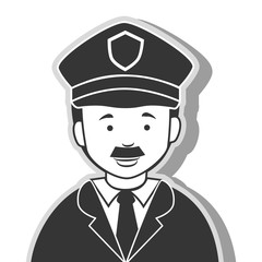 icon man policeman security isolated vector illustration eps 10