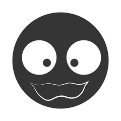 silhouette face emoticon scared silhouette isolated vector illustration eps 10