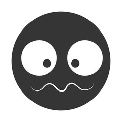 emoticons silhouette cartoon confused isolated vector illustration eps 10