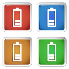 ikona kwadratowy plastikowy przycisk wektor © vempireart