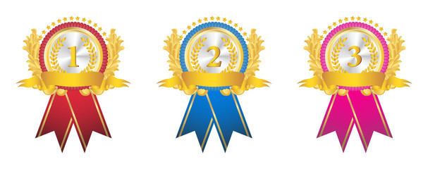 metal vintage badge set