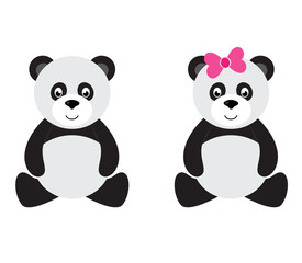 cartoon panda sitting set © julia_january