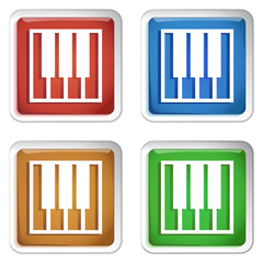 ikona kwadratowy plastikowy przycisk wektor