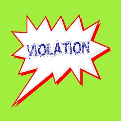 VIOLATION blue wording on Speech bubbles Background Green-yellow
