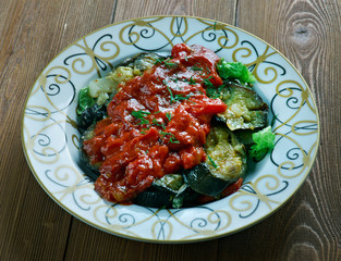 Turkish appetizer of marinated eggplant