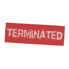 terminated white wording on Background  red wood Board old