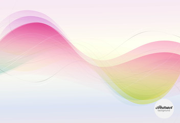 Abstract vector background, transparent waved lines for brochure