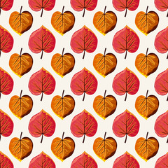 Autumn vector seamless pattern. Hand draw autumn leaves background.