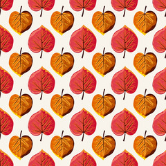 Autumn vector seamless pattern. Hand draw autumn leaves background.