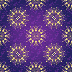 Seamless dark violet christmas pattern