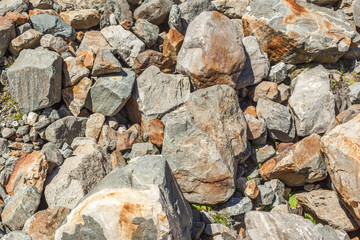 scattered stones texture, pile of rocks boulders