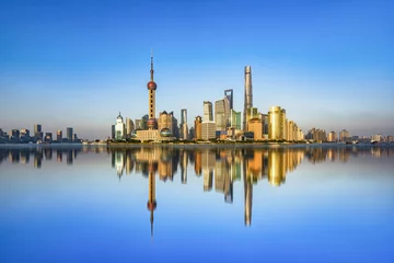 Gordijnen Spectacular views of the Bund,shanghai,china. © kalafoto