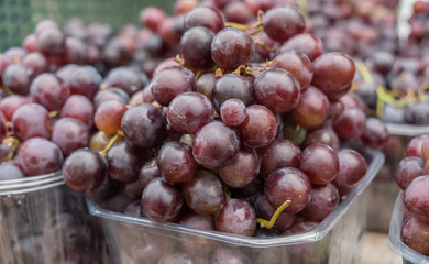 Red grapes for sale at city farmers market