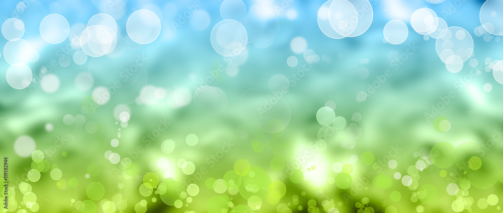 Poster Blue and green circles background