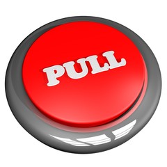 Pull button isolated over white