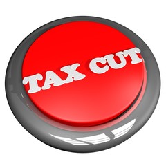 Tax cut button isolated over white