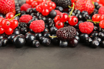 Berries on dark background