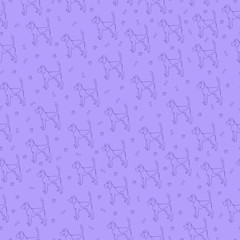 Seamless pattern with cute dog. Breed beagle.