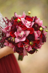 Beautiful wedding flowers bouquet of bride