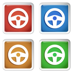 ikona kwadratowy plastikowy przycisk wektor