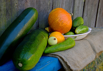 Fresh Vegetable with Pumpkin and Cucumbers