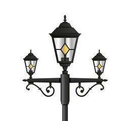 Light pole street lamp close up