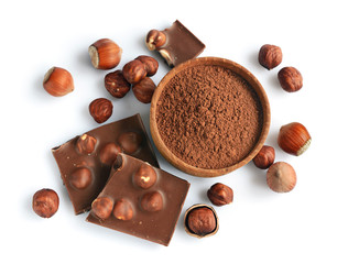 Chocolate with  hazelnut and cocoa powder