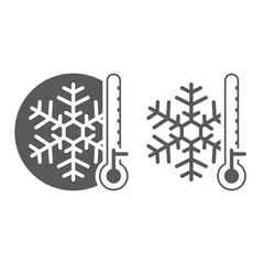 Obraz premium Cold weather line icon, outline and solid vector sign, linear and full pictogram isolated on white, logo illustration