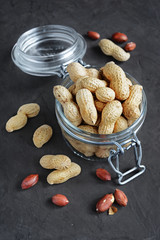 Peanuts in a glass jar