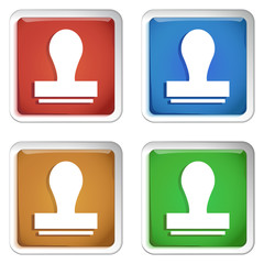 ikona kwadratowy plastikowy przycisk wektor © vempireart