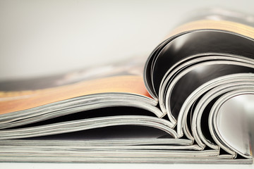 Magazines on table