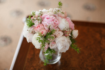 Beautiful wedding flowers bouquet of bride