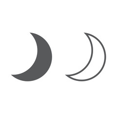 Obraz na płótnie Canvas moon line icon, outline and solid vector sign, linear and full pictogram isolated on white, logo illustration