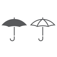 Umbrella line icon, outline and solid vector sign, linear and full pictogram isolated on white, logo illustration
